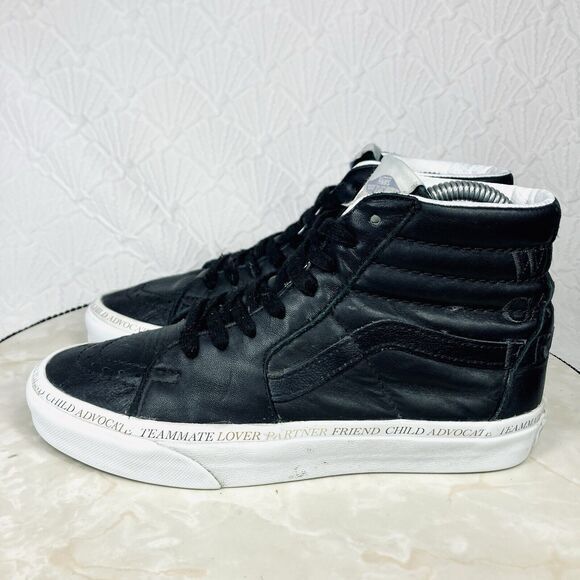 Vans Sk8 Hi Divine Platform Sneakers Women 6.5 Black Leather Streetwear Y2k Shoe - Picture 6 of 12